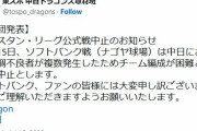【悲報】中日2軍、体調不良者続出で試合中止