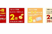楽天市場､｢全ショップポイント2倍｣を開始 ｢野球勝利で2倍｣と｢5のつく日楽天カード5倍｣も