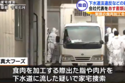 脂を流して下水道管を700mに渡って詰まらせた食肉加工会社代表を書類送検