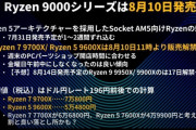 【悲報】AMD「円安なので新CPUは泣く泣く1ドル196円のレートで発売します」