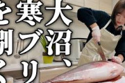 【人生最大】アイドル大沼晶保が8kgの寒ブリを捌く！マイ包丁も持参！