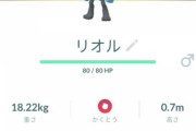 【ポケモンGO】「リオル100％」持ってる奴どれくらいおる？