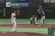【侍ジャパン対日本ハム】日本ハム・江越、2打席目でツーベースヒット！！！！！！！！！！！！