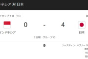 サッカー日本代表、豪雨の完全アウェイ攻略で無敗継続＆首位独走！ 南野弾など4発でインドネシアに快勝
