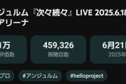 【速報】アンジュルム「次々続々」横アリライブ映像45.9万再生、Juice=Juice「BLOODY BULLET」武道館映像46.7万再生【爆速で撃破】
