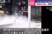 【埼玉】道路水浸し「消火栓が折れて水が漏れている」消防員が点検中…