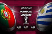 ◆W杯◆H組2節 ポルトガル×ウルグアイ ブルーノ２Gで葡萄牙連勝！GL突破決定…ロナウド風圧でアシスト? #PORURU