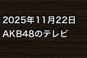 2025年11月22日のAKB48関連のテレビ
