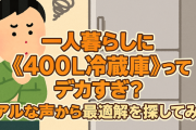 【家電】一人暮らしに《400L冷蔵庫》ってデカすぎ？リアルな声から最適解を探してみた