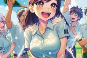 【画像】美人プロゴルファー、シャンパンファイトでスケスケになってしまう😁