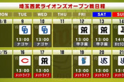西武 今週のオープン戦日程と中継予定