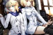 【FGO×月姫】冬私服のアルトリア＆アルクェイド！！　二人とも雪が似合います！