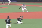 今季初盗塁に今宮に負けずのスーパー捕球する川瀬晃