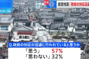 【能登地震】日本国民の半数以上か政府の対応評価「迅速だと思う」批判パヨ「・・・」