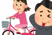 男が自転車に乗った女性に「スカートめくれてるで」「足にはさんだら」と声かけする事案発生