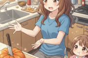 【悲報】カボチャに包丁ぶっ刺さったまま放置してたら娘にオムライスリクエストされた話