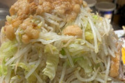 【急展開】女さん「ラーメン豚山で私だけ野菜を手でギチギチに押し込まれた💢」　店「嘘です。彼女は全マシマシを注文してもっと盛れと言われて盛りました」