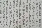 【画像】女さん「夫の大切なメモ捨てたら気落ちしてそのまま死んじゃったの・・・」