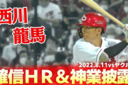 カープ西川、天才の証明！地面すれすれ球の『曲打ち』！