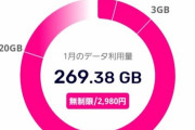 【画像】ワイ楽天モバイルの今月のデータ使用量