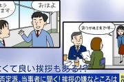 挨拶否定派「挨拶を強制するのはおかしい。気持ちのこもってない挨拶は必要ない」