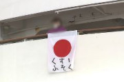 【速報】集団感染したクルーズ船の乗客が日本国旗に落書き