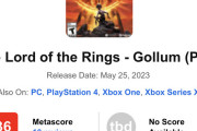 【悲報】PS5 『LotR ゴラム』メタスコア脅威の36