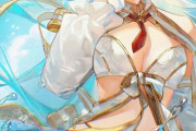 【FGO】水着のモルガン様イラスト！！　白水着が最高です！！