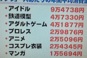 【画像】2014年の「オタク」一人当たりの年間平均消費金額ｗｗｗｗ