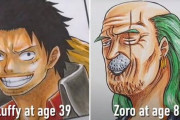 海外絵師「ワンピースキャラが老けたらどうなるか描いてみたぞ！」