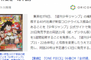 【緊急】再来週号の「週刊少年ジャンプ」、編集部の社員がコロナ感染で発売延期へ