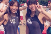 【画像】JKさん、スク水で体育祭に出場してしまう