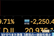 【悲報】NYダウ、逝く・・・