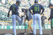 「天下の阪神園芸」がまさかの途中再整備　五回終了後も一塁付近ぬかるみ、塩見泥だらけ