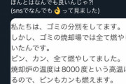 【悲報】女さん「ゴミは分別しても『8000℃の焼却炉』で全部まとめて焼くから意味ない」←これｗｗｗｗ