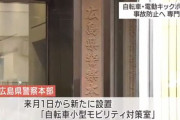 広島県警、自転車・電動キックボード事故防止に向けて「自転車小型モビリティ対策室」を設置