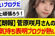 【朗報】菅原咲月さんのお気持ち表明ブログが熱い！【乃木坂46・坂道オタク反応集・菅原咲月】