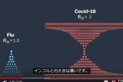 新型コロナとインフルの感染力の違いをわかりやすく解説した映像が話題に（海外の反応）