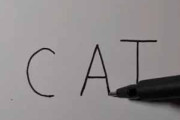 かわいいネコが描きたいんだけど、どうすればいいの？ まずは字を書きます → ね、簡単でしょ？…