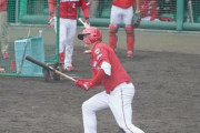 広島クロン、初シート打撃で猛打賞！二塁打×2本で長打力発揮！