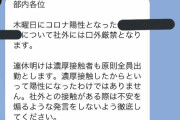 【画像】コロナ陽性者が出たことを隠すように指示する会社が現れるwww