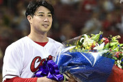 カープ野村祐輔、引退試合の貴重映像！選手勢揃いのブルペンからの送り出し！黒田からもグータッチで激励される