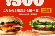 【超速報】バーガーキング、ワッパー2個で500円の神キャンペーン実施w