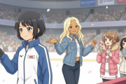 フィギュアスケート全日本選手権会場で伊藤みどり・浅田真央の両メダリストの背後に何かが映り込む
