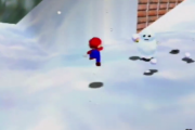 マリオ64の雪ステージにでてくる雪だるま倒せない