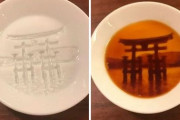 醤油を注ぐと美しい絵が浮かび上がる『フォトリアル醤油皿』 海外の反応