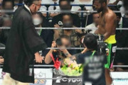 【日本の恥】メイウェザーに花束投げつけたオッサン「メイウェザーは金の話ばかり」「非礼には非礼で返しただけ」