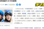 JRA､競馬開催中に騎手控室でスマホを使用した今村聖奈･永島まなみら騎手6人を30日間の騎乗停止に