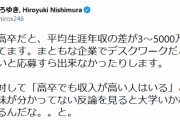 ひろゆき、意味が分かってない反論を見ると大学いかないとこうなるんだな。。と。