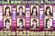【AKB48】1月23日(木) リバイバル公演『RESET』8人ver. がスタート！！